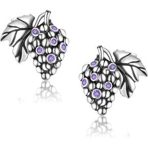 Stud Earrings 925 Sterling Silver Animal Earrings Cute Bird/Mouse/Raccoon/Panda/Dog/Bear/Boot/Grape/Cactus Earrings for Women