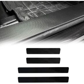 BEYPOVK 4PCS Car Door Sill Protector, Carbon Fiber Door Sill Anti-Scratch Cover Strips, Interior Accessories Self-Adhesive Anti-Collision Stickers for Cars, Trucks, SUVs (Carbon Fiber)