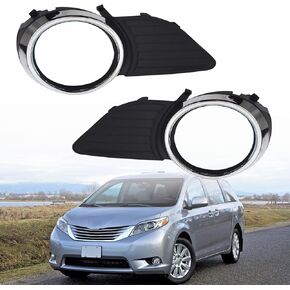 2-Pack Fog Light Cover Grilles Replacement for 2011-2015 Sienna Base LE XLE 52040-08010, 52030-08010