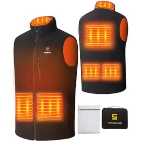 Men's Heated Vest, USB Electric Heated Polar Fleece Vest Lightweight Heating Vest (Battery Not Included)