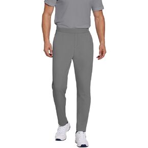 PINSPARK Men's Sweat Elastic Waist Golf Pants Stretch Relaxed Fit Pull on No Belt Loops Casual Dress Pants with Pockets