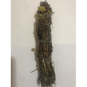 10 Inch IMPHEPHO: South African Smudge Stick, Air for The Spirits, Helychrisum Odoratissmum