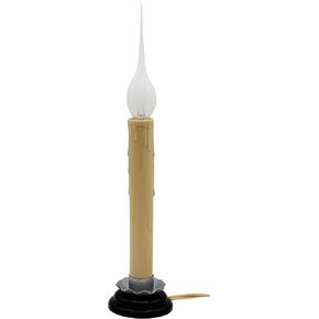 Creative Hobbies 7 Inch Electric Rustic Country Candle Lamp with On/Off Switch, 5 Foot Ivory Cord, Metal Base and 5W Silicone Bulb Included | 2 Pack