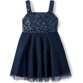 The Children's Place Girls' Sleeveless Dressy Dresses, Tidal Sequin Mesh, 6