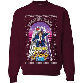wild custom apparel Nakatomi Plaza Christmas Party 1988 Multicolor Purple Ugly Christmas Sweater Crewneck Sweatshirt