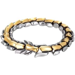 Dragon Bracelet Charm Antique Silver Dragon Head Bracelet Link for Men Viking Dragon Keel Bracelets Punk Domineering Dragon Bracelet Hip-Hop Personalized Jewelry