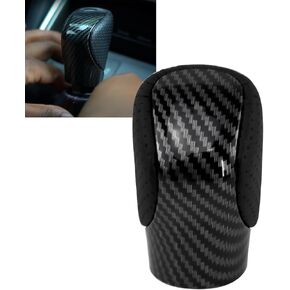 RYANSTAR RACING Black Leather Carbon Fiber Gear Shift Knob Compatible with Lexus ES, GS, GX, is, NX, RC, RX - Compatible with Models 200t, 300, 350, 450h, 450hL, 350L, IS250