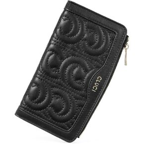 CLUCI Women Wallet Leather RFID Trifold Large