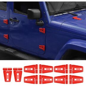 Jimen Compatible with Jeep Wrangler JK & Unlimited 4 Door 2007-2018, 30PCS Car Door Hinge & Hood Hinge Cover Exterior Trim Accessories (Gloss Black)