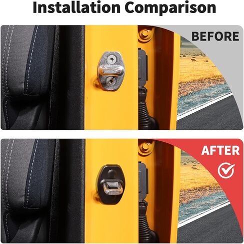 غطاء حماية لقفل الباب من JWWY يناسب Ford Bronco 2Door، لـ F150، Bronco Sport الملحقات الخارجية 2021 2022 2023 2024 ABS أسود 4 قطع in Kuwait