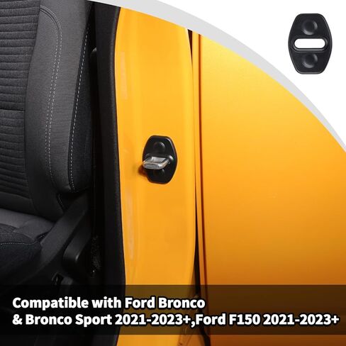 غطاء حماية لقفل الباب من JWWY يناسب Ford Bronco 2Door، لـ F150، Bronco Sport الملحقات الخارجية 2021 2022 2023 2024 ABS أسود 4 قطع in Kuwait