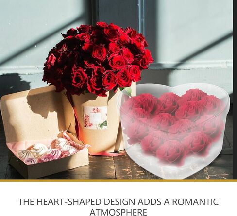 PRETYZOOM Heart Shaped Box Floral Arrangements Delicate Wedding Centerpiece Transparent Display Case Flowers Valentine Decorative Storage Box in Kuwait