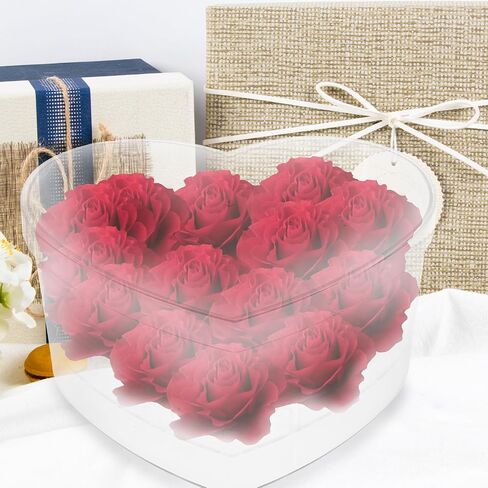 PRETYZOOM Heart Shaped Box Floral Arrangements Delicate Wedding Centerpiece Transparent Display Case Flowers Valentine Decorative Storage Box in Kuwait