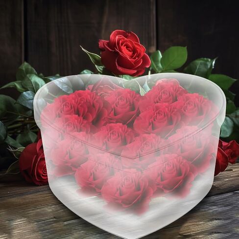 PRETYZOOM Heart Shaped Box Floral Arrangements Delicate Wedding Centerpiece Transparent Display Case Flowers Valentine Decorative Storage Box in Kuwait
