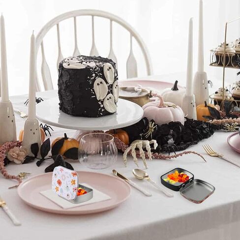 12 قطعة صندوق صغير من القصدير مع أغطية مستطيل صغير صفيح معدني حاويات تخزين علبة علب الصفيح الحلوى 12 نمط in Kuwait