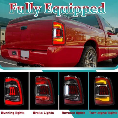 LED Tail Lights for Dodge Ram 1500 Rear Lights Taillights Assembly Tail Lamp for Ram 2500 3500 2pcs/Sets (for 2009-2018 Ram Rear Lamps Red) in Saudi Arabia