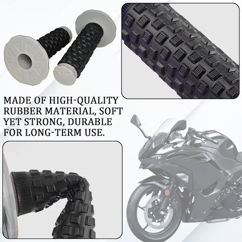مقابض للدراجة النارية، مقابض يد مطاطية للدراجات النارية مقاس 7/8 بوصة، مقابض يد للدراجة النارية، ملحقات عالمية للسيارات، مقابض للوسادة تناسب معظم الدراجات النارية، والدراجات الترابية، والمركبات ATV (رمادي) in Kuwait