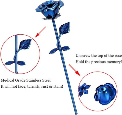 XSMZB Rose Flower Cremation Urns for Ashes Long Stem Colorful Rose Flower Cremation Keepsake for Ashes Memorial Funeral Urn Holder Ashes for Pet/Human in Kuwait