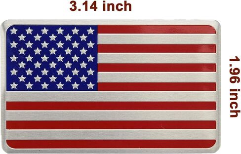 US American Metal Flag Decal Sticker - Emblem Made from Aluminum Alloy - Perfect for Any Vehicle, Truck, Car, Motorcycle, RV, Scooter, or SUV 3.14" x 2" 2 Pack in Saudi Arabia