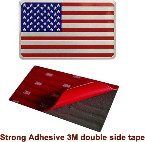 US American Metal Flag Decal Sticker - Emblem Made from Aluminum Alloy - Perfect for Any Vehicle, Truck, Car, Motorcycle, RV, Scooter, or SUV 3.14" x 2" 2 Pack in Saudi Arabia