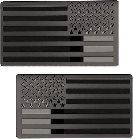 US American Metal Flag Decal Sticker - Emblem Made from Aluminum Alloy - Perfect for Any Vehicle, Truck, Car, Motorcycle, RV, Scooter, or SUV 3.14" x 2" 2 Pack in Saudi Arabia