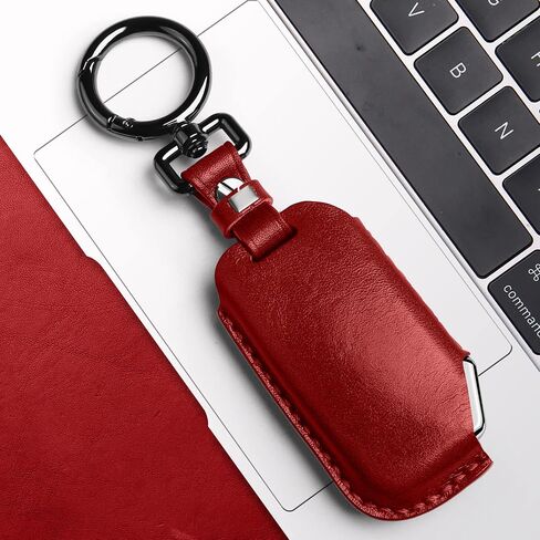 Tukellen لغطاء Kia Key Fob الجلدي، مع سلسلة مفاتيح متوافقة مع Cerato Ceed Forte NIRO Sorento Seltos Sportage Soul Telluride، مفتاح تحكم عن بعد - أحمر in Kuwait