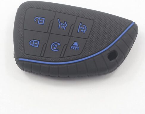 2Pcs Black Rubber Silicone 6 Buttons Smart Key Fob Cover Case Protector Keyless with Keychain Compatible with Chevrolet Chevy Suburban Tahoe 2021 2022 2023 in Saudi Arabia