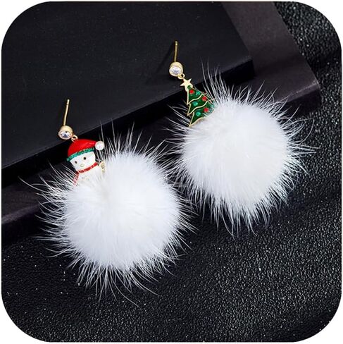 Christmas Red White Green Earrings Gift Holiday Earrings for Women in Saudi Arabia