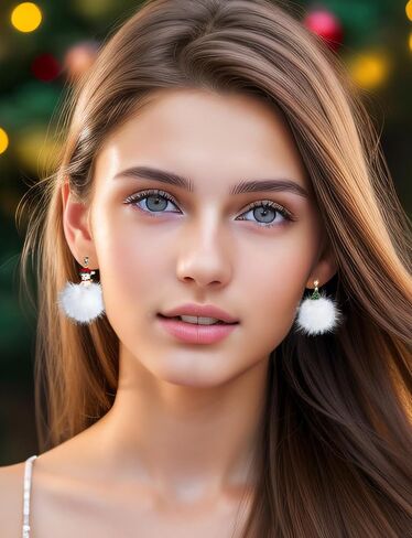 Christmas Red White Green Earrings Gift Holiday Earrings for Women in Saudi Arabia