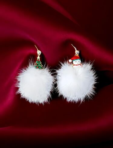 Christmas Red White Green Earrings Gift Holiday Earrings for Women in Saudi Arabia