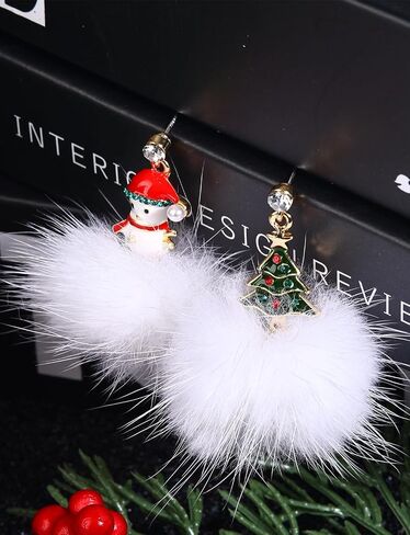 Christmas Red White Green Earrings Gift Holiday Earrings for Women in Saudi Arabia
