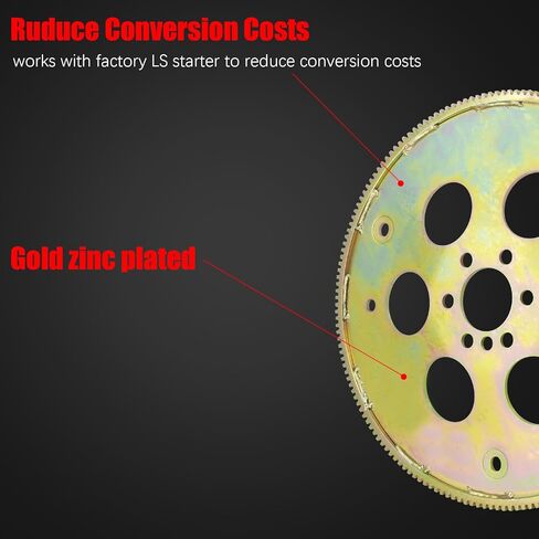 محول LS Flexplate مع مجموعة مسامير متوافقة مع محركات GM Gen lll LS1/ LS6/ LS2 ومحركات الشاحنات 5.3/6.0، مجموعة محول ناقل الحركة TH350 700R4 200-4R 4L60 استبدال 91604000 57534610 in Kuwait