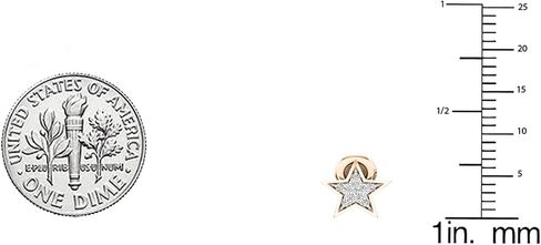 Dazzlingrock Collection 0.07 Cttw Round White Diamond Star Stud Earrings for Women in 14K Solid Gold in Saudi Arabia