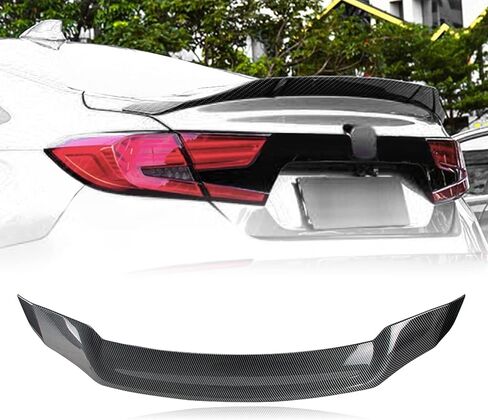 Trunk Spoiler Wing Compatible with 2018-2022 Honda Accord 10th Sedan Spoiler, Carbon Fiber Printing, R Style in Saudi Arabia
