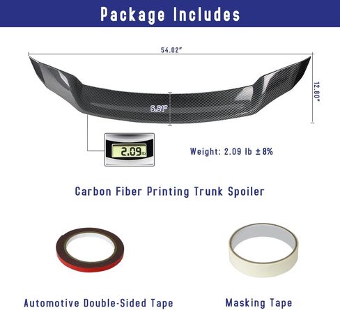 Trunk Spoiler Wing Compatible with 2018-2022 Honda Accord 10th Sedan Spoiler, Carbon Fiber Printing, R Style in Saudi Arabia