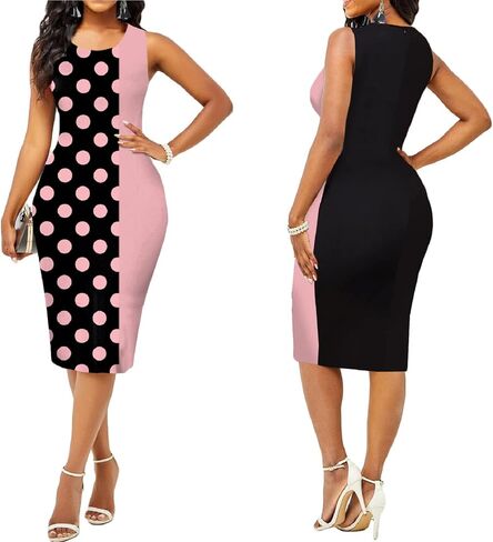 Bodycon Print Dresses for Women Elegant Midi Pencil Dress Outfits Business Casual Clubwear in Saudi Arabia