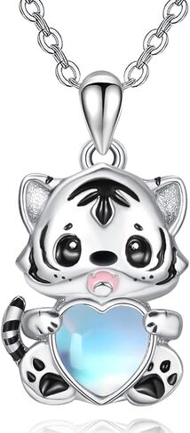 Dreamboat Moonstone Animal Pendant Necklace for Women 925 Sterling Silver Cute Cartoon Animal Jewelry Birthday Party Gifts for Wife Daughter in Saudi Arabia