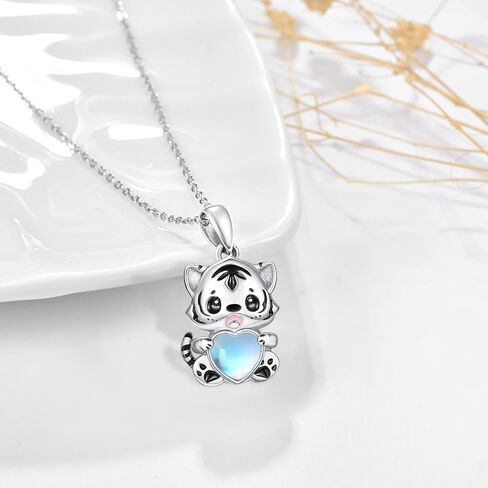 Dreamboat Moonstone Animal Pendant Necklace for Women 925 Sterling Silver Cute Cartoon Animal Jewelry Birthday Party Gifts for Wife Daughter in Saudi Arabia