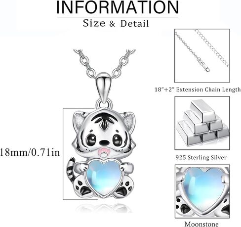 Dreamboat Moonstone Animal Pendant Necklace for Women 925 Sterling Silver Cute Cartoon Animal Jewelry Birthday Party Gifts for Wife Daughter in Saudi Arabia