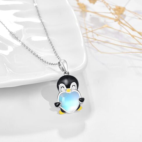 Dreamboat Moonstone Animal Pendant Necklace for Women 925 Sterling Silver Cute Cartoon Animal Jewelry Birthday Party Gifts for Wife Daughter in Saudi Arabia