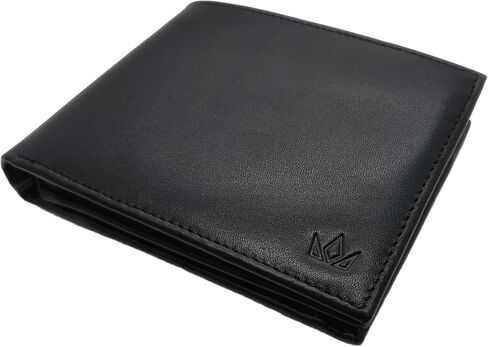 Nappa Leather Bifold Wallet with Coin Pocket for Men - 2 Spacious Cash Compartments, 11 Card Slots with RFID protection, Driving Licence Window, High-end Finish in Saudi Arabia