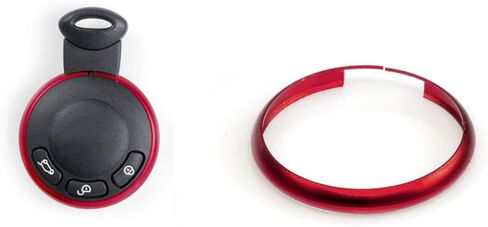 MOTO4U Alumnium Smart Key Fob Ring Rim Trim Cover Replacement for Mini R55 R56 R57 R58 R59 R60 in Red in Kuwait