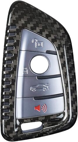 Genuine Carbon Fiber Key Fob Cover for BMW 2 Series 3 Series 5 Series 6 Series 7 Series GT5 M4 M5 X1 X2 X3 X5 X5M X6 X6M X7 Smart Car Remote Key Fob Case for Men Women - Black in Saudi Arabia