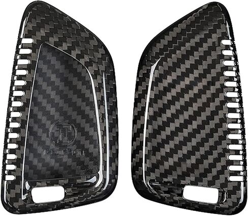 Genuine Carbon Fiber Key Fob Cover for BMW 2 Series 3 Series 5 Series 6 Series 7 Series GT5 M4 M5 X1 X2 X3 X5 X5M X6 X6M X7 Smart Car Remote Key Fob Case for Men Women - Black in Saudi Arabia