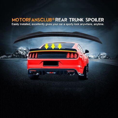 جناح جناح خلفي من MotorFansClub مناسب لفورد موستانج 2015 2016 2017 2018 2019 2020 2021 2022 نمط ركلة عالية على شكل حرف V ABS أسود غير لامع in Kuwait