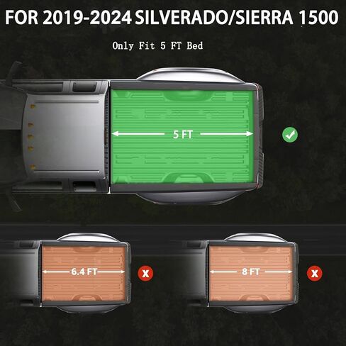 غطاء سرير ناعم ثلاثي الطي لشاحنة 2007-2024 سيلفرادو/سييرا 1500 5.8 بوصة/69.3 بوصة، غطاء سرير ثلاثي الطي متوافق مع سيلفرادو/سييرا 1500 سرير 5.8FT 2022 2023 2024 in Kuwait