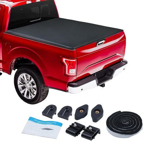 غطاء سرير ناعم ثلاثي الطي لشاحنة 2007-2024 سيلفرادو/سييرا 1500 5.8 بوصة/69.3 بوصة، غطاء سرير ثلاثي الطي متوافق مع سيلفرادو/سييرا 1500 سرير 5.8FT 2022 2023 2024 in Kuwait