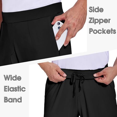 PINSPARK Men's Sweat Elastic Waist Golf Pants Stretch Relaxed Fit Pull on No Belt Loops Casual Dress Pants with Pockets in Saudi Arabia