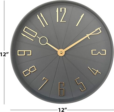 Westclox 12" Modern Dial with Raised Numbers Wall Clock for Living Room, Home Office and Bedroom (Black) in Saudi Arabia