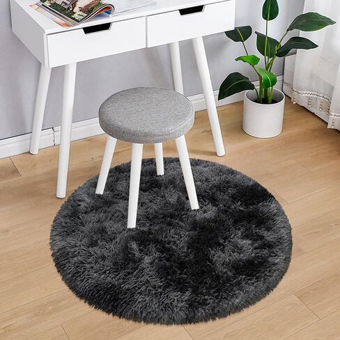 White Small Round Rug Fuzzy Circle Rug Shaggy Nursery Rugs Comfy Circle Reading Rug White Faux Fur Rug Circular Fluffy Rug Plush Circle Carpet Play Mats for Kids Girls Room Princess Castle 2x2ft in Saudi Arabia